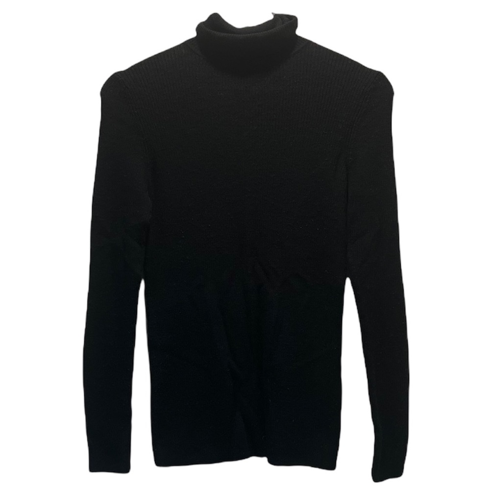 Uniqlo Pure New Wool Mock Turtleneck Black Sweater Medium